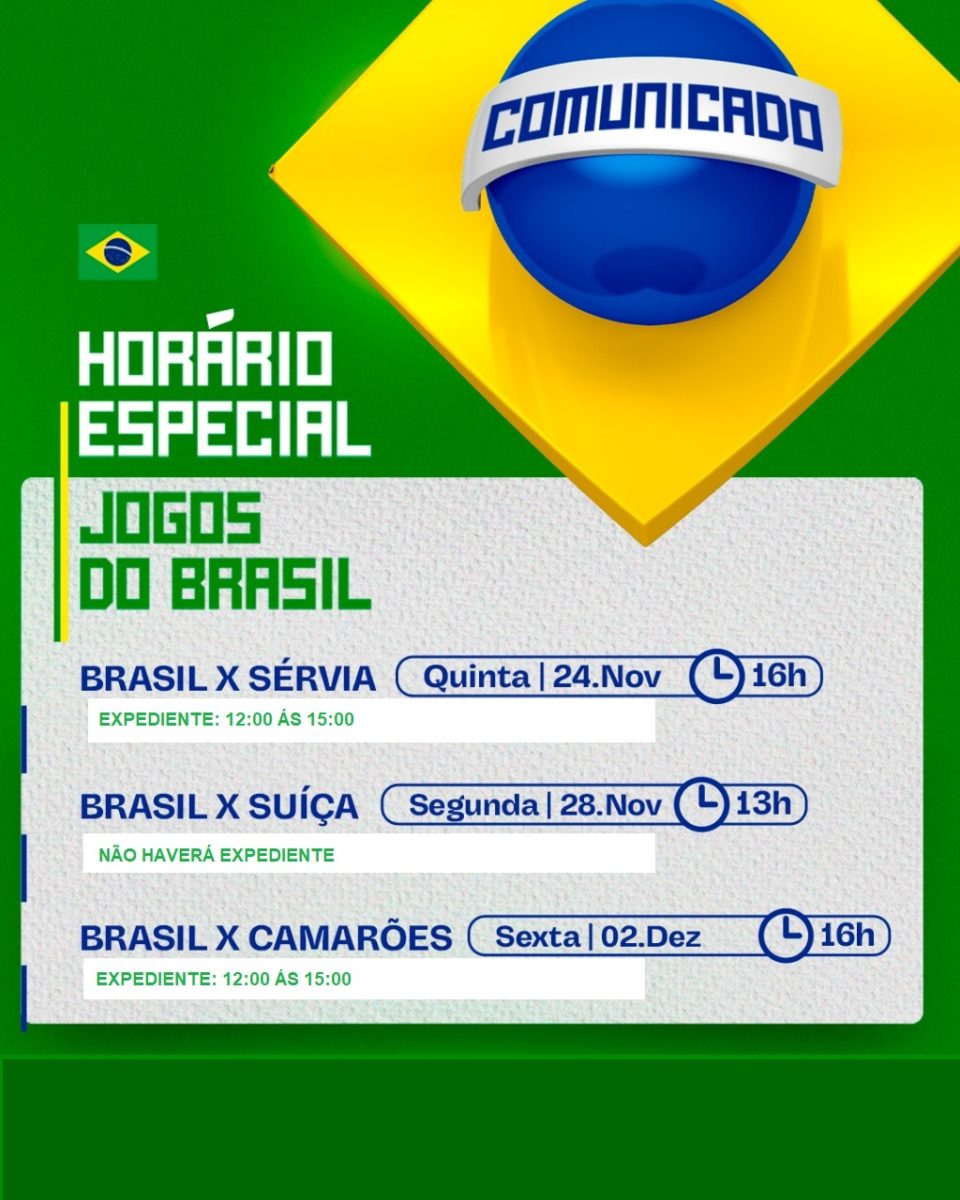 Senar/AL e Faeal funcionam em horário especial durante jogos do Brasil na  Copa